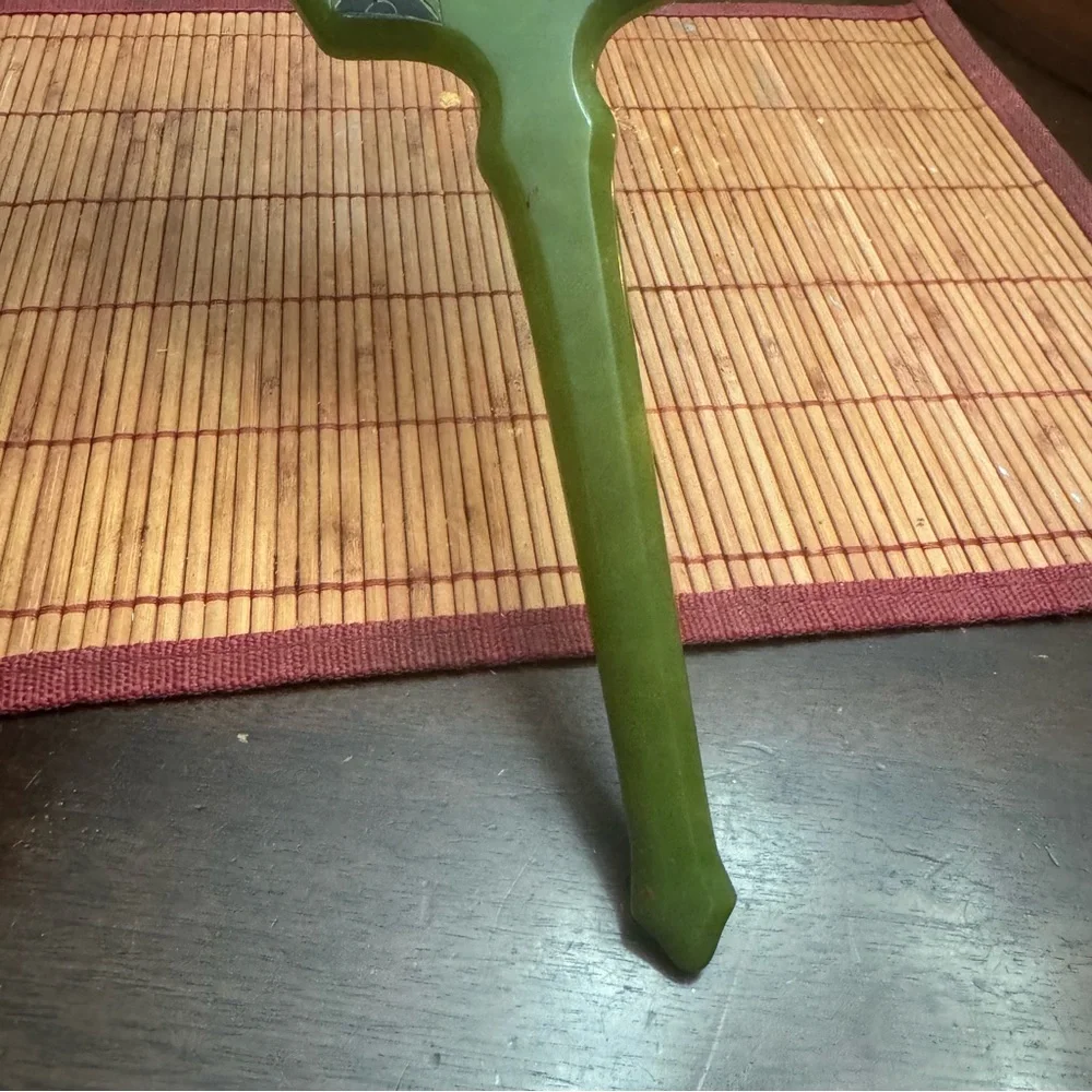 Bakelite Celluloid Green Art Deco Vanity Handheld Mirror Vintage Fancy 1920’s